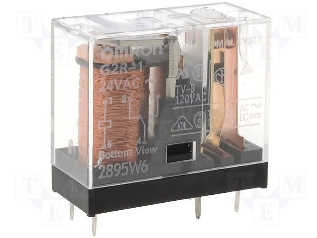 G2R-1-24AC 24VAC 10A G2R-1-24AC Реле:електромагнитно; Контакти:SPDT; Uб ...